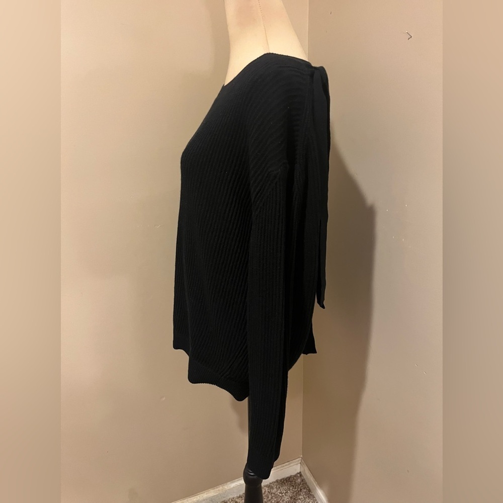 Vince Black Cashmere Blend Sweater with Back Tie Detail, size M - Picture 5 of 12